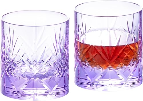 Miniatura 26 de KAMMAK - Juego de 2 vasos de whisky de cristal, vasos sin tallo de 250 ml hechos a mano al soplo, vasos de cóctel de lujo, copa de escocés para