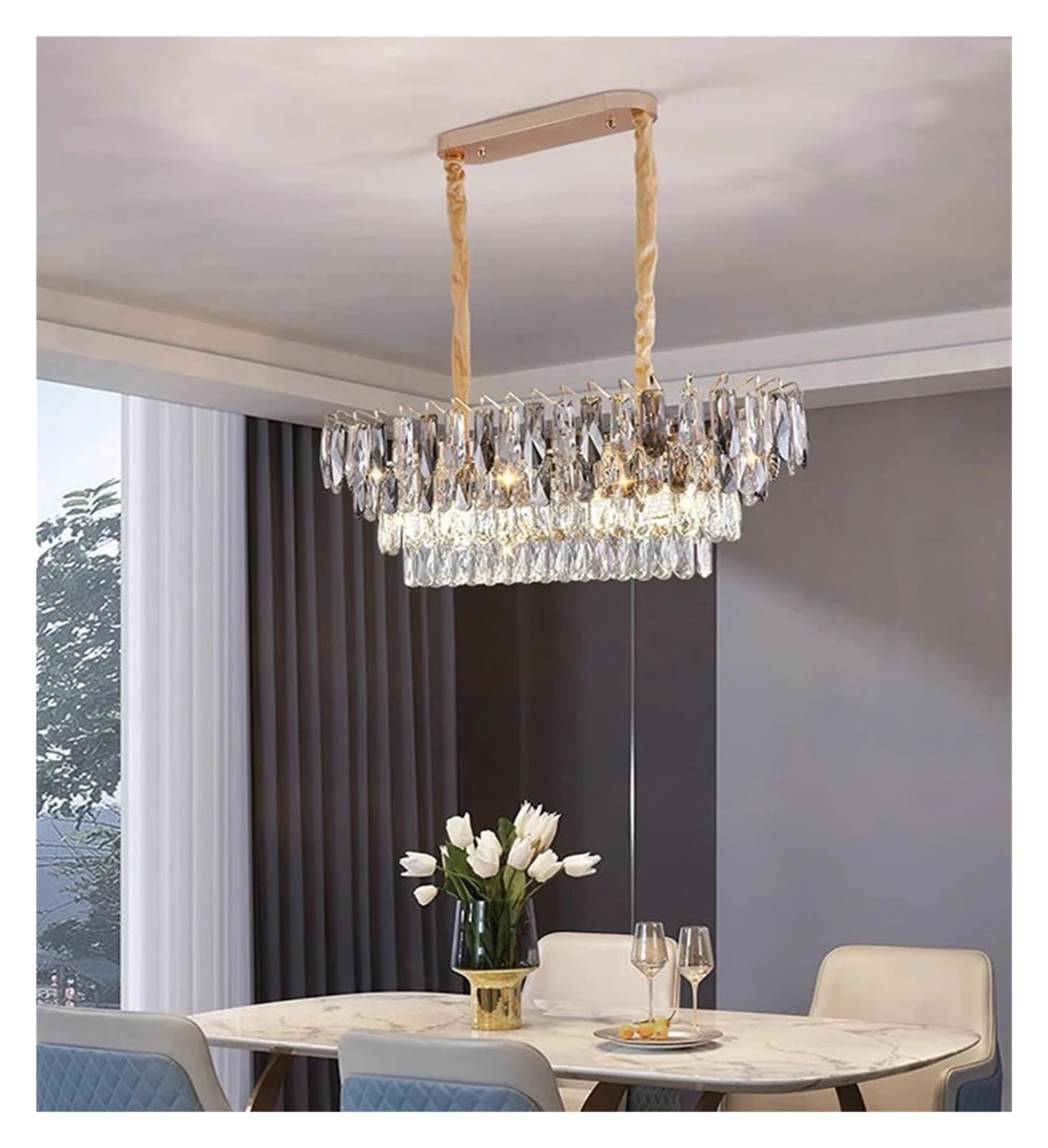 KXEcoLife Home Decor Chandeliers for Dining Room Lustre Pendant Lights Hanging Lamps Ceiling Light Fixture Indoor Lighting