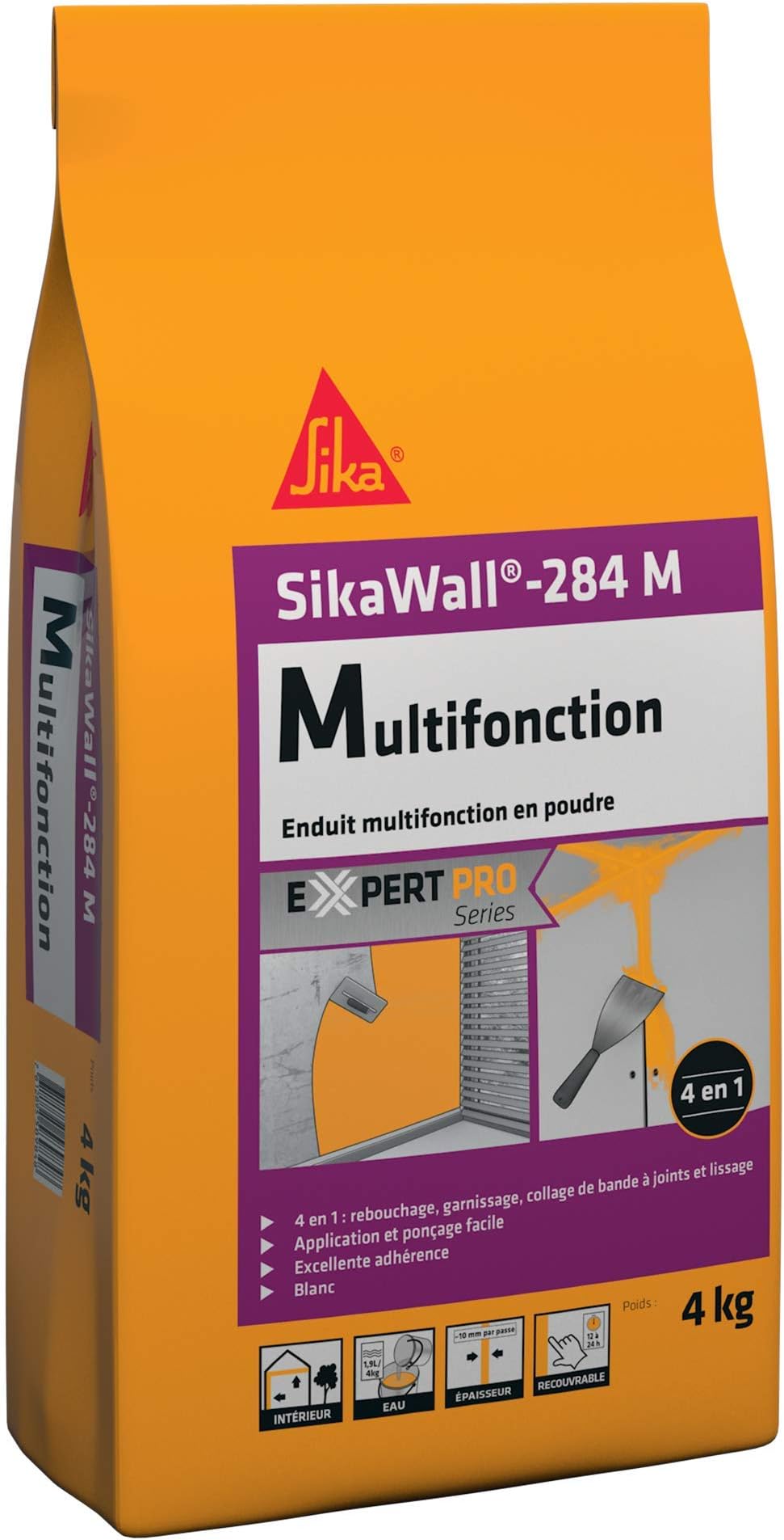Wall-284M White Multi-Purpose Powder Sealer for Gluing Tape, Filling, Filling and Smoothing of Indoor Walls and Ceilings, 4 kg