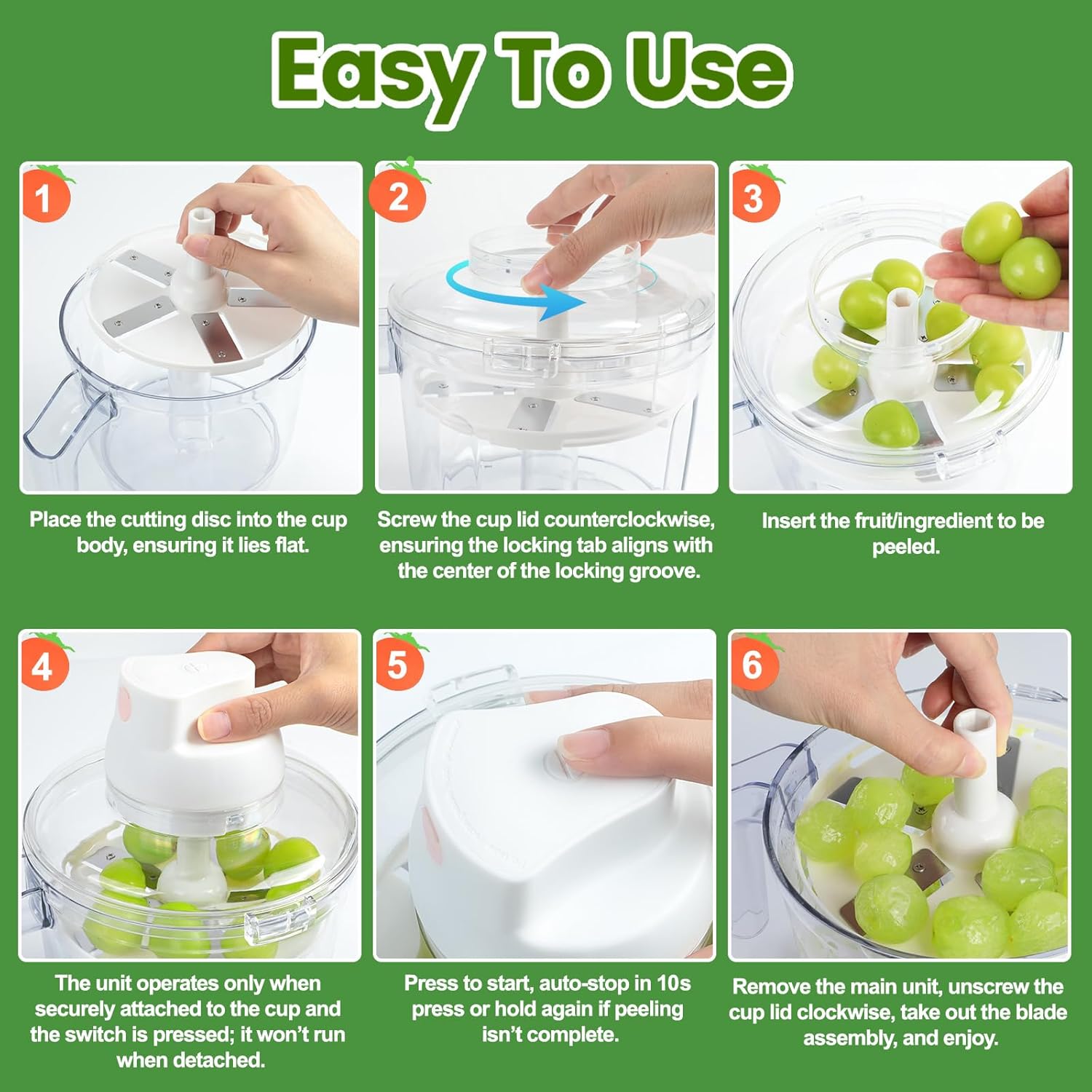 Electric Garlic Peeler – Automatic Garlic Peeling Machine & Grape Peeler, Fast Electric Fruit Skin Remover for Kitchen