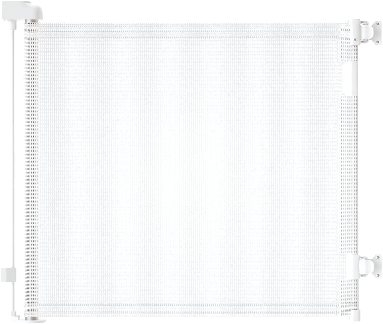 AOURMKOOP Retractable Baby Gate,Mesh Baby Gate or Mesh Dog Gate,33" Tall,Extends up to 55" Wide,Child Safety Gate for Doorways, Stairs, Hallways, Indoor/Outdoor（White,33"x55")