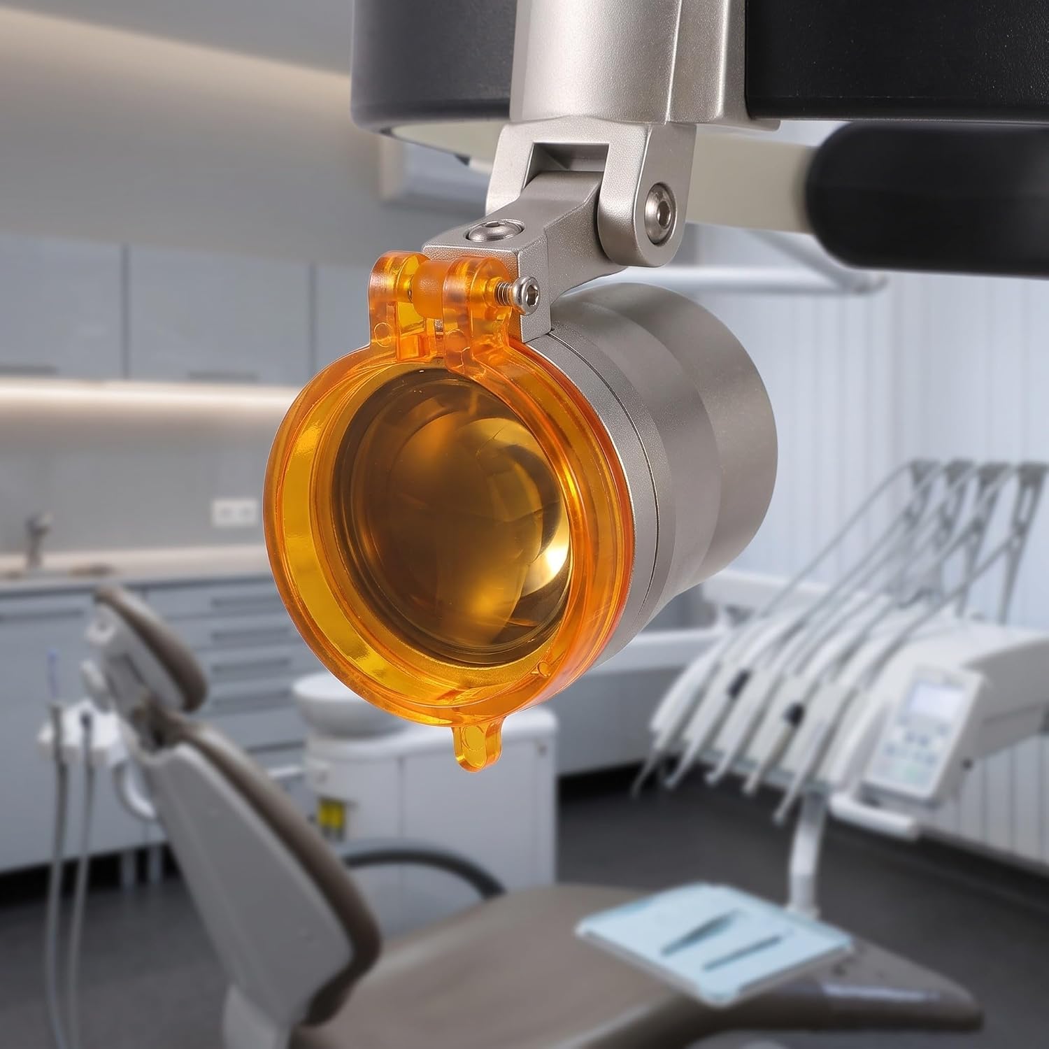 MAGICLULU Flip-up Yellow Dental Lamp Shade for LED Headlight, Plastic Lens Cover with Smooth Burrfree Surface, Easy to Clean and Enhancing Visibility, for Dental Clinic Use