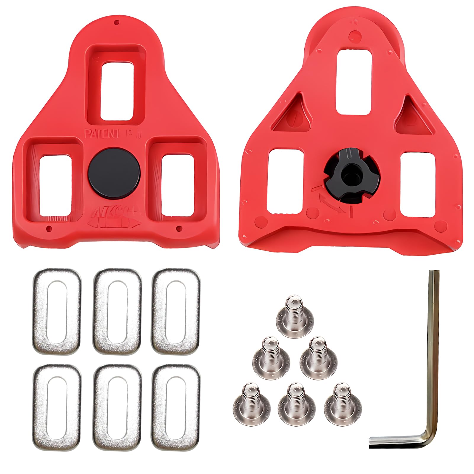 Tacchette Per Pedali Bici Da Corsa - Compatibili Con Look KEO E Peloton, Antiscivolo, Rosse - Foto 2