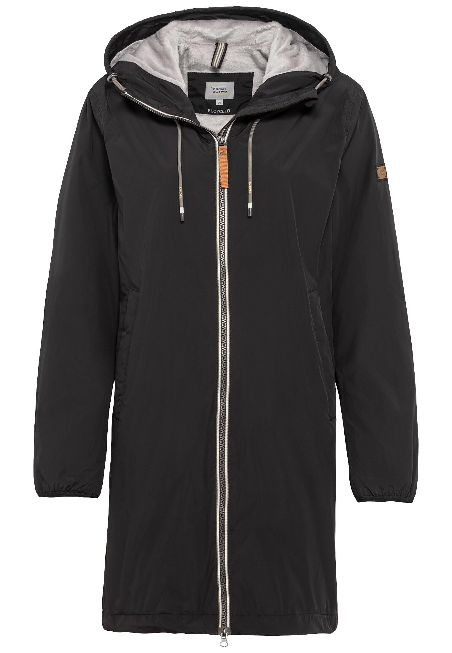 camel active Damen Funktionsmantel aus recyceltem Polyester Schwarz, womenswear-46