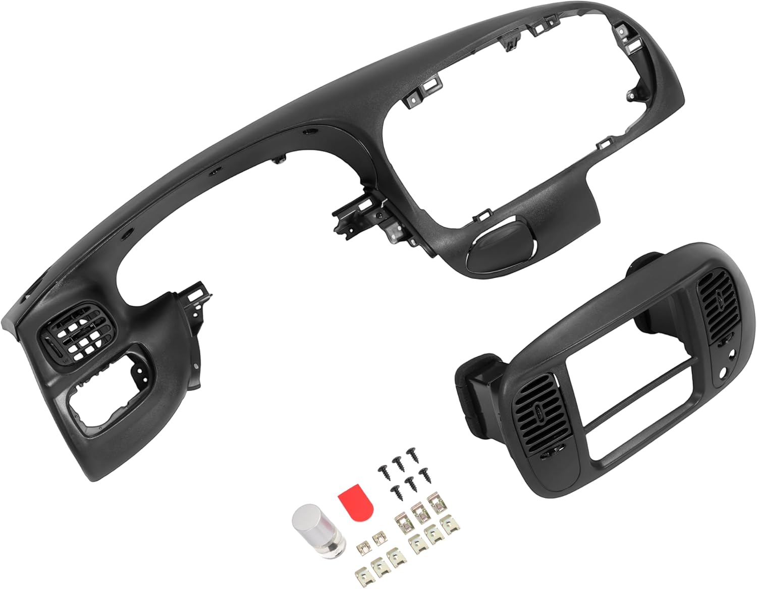 ALMULOO Center Dash Radio Bezel & Dash Pad Bezel Compatible with 1997-2003 Ford F150 Expedition w/Air Vent ABS Plastic Painted Matte Black(Not for 4WD)