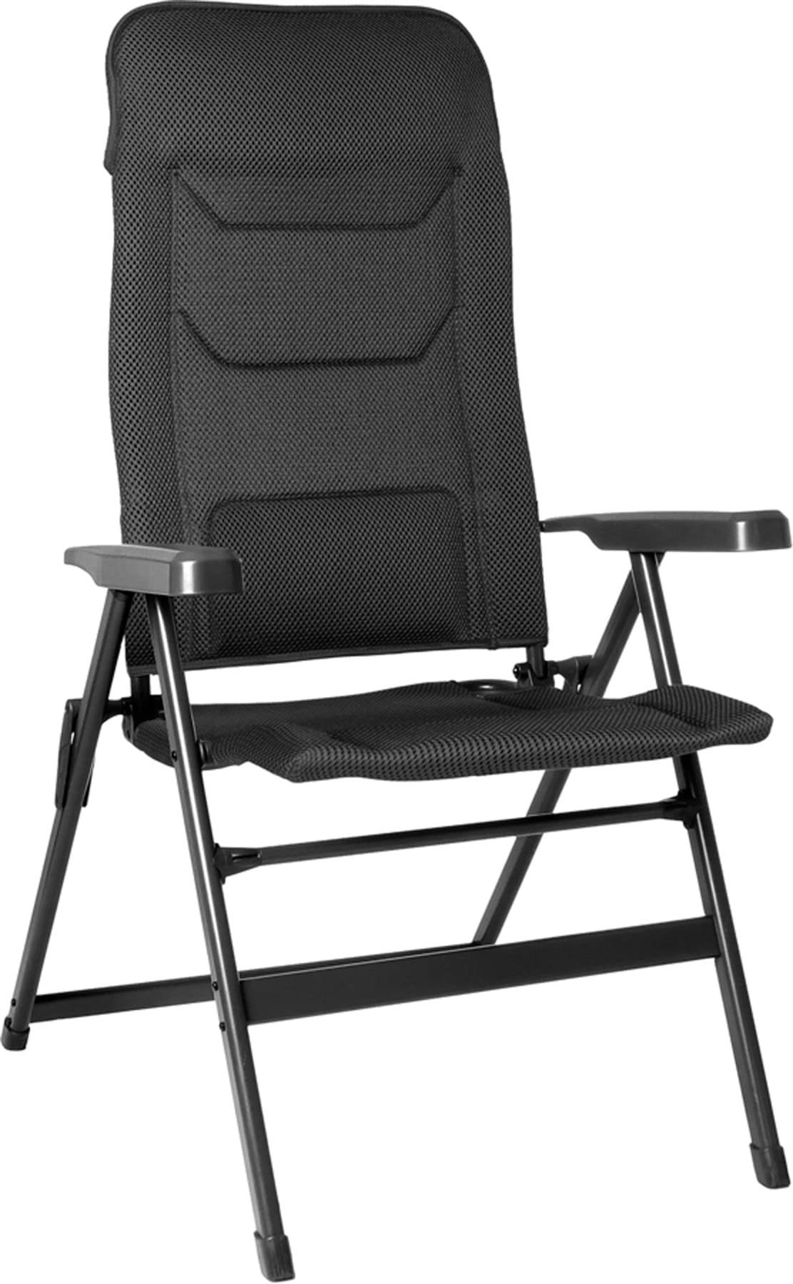 BRUNNER 0404065N.C69S Sedia Ergonomica da Campeggio con Schienale Imbottito e Reclinabile Aravel Vitachic S, Colore Antracite