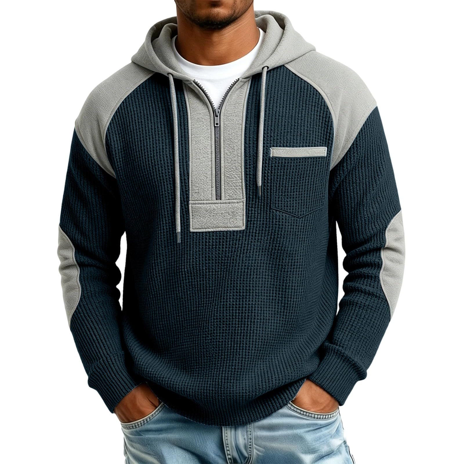 KHIRVWL Felpa Uomo con Cappuccio Pullover Sportiva per attività Quotidiane | Libertà di Movimento, Taglio Regolare, Look Dinamico, Facile da Abbinare, Ideale per Palestra Jogging E Tempo Libero