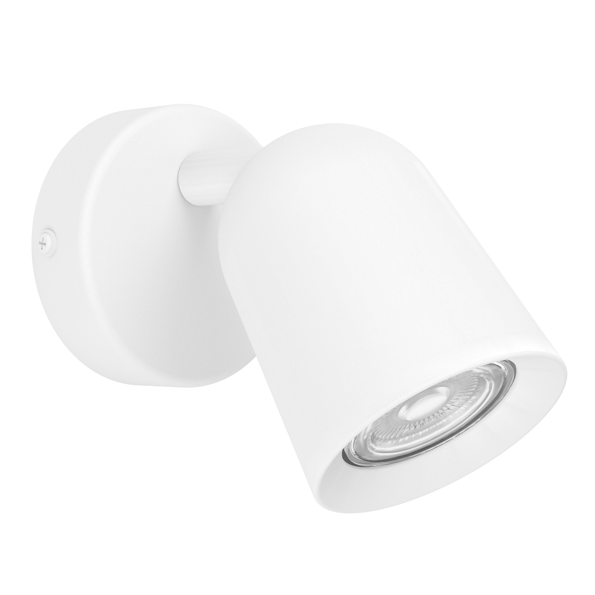 Eglo Bedside wall Light Camaldoli, Indoor lamp with Adjustable spot Light, Reading lamp, Bedroom and Living Room Lighting, White Steel, GU10 Socket