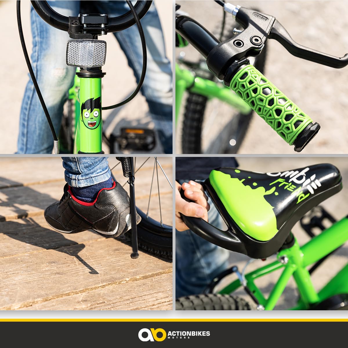 Action Bikes Zombie Vélo pour Enfant à partir de 3–9 Ans 12 16 20 "Vert Enfants Fille garçon Vélo