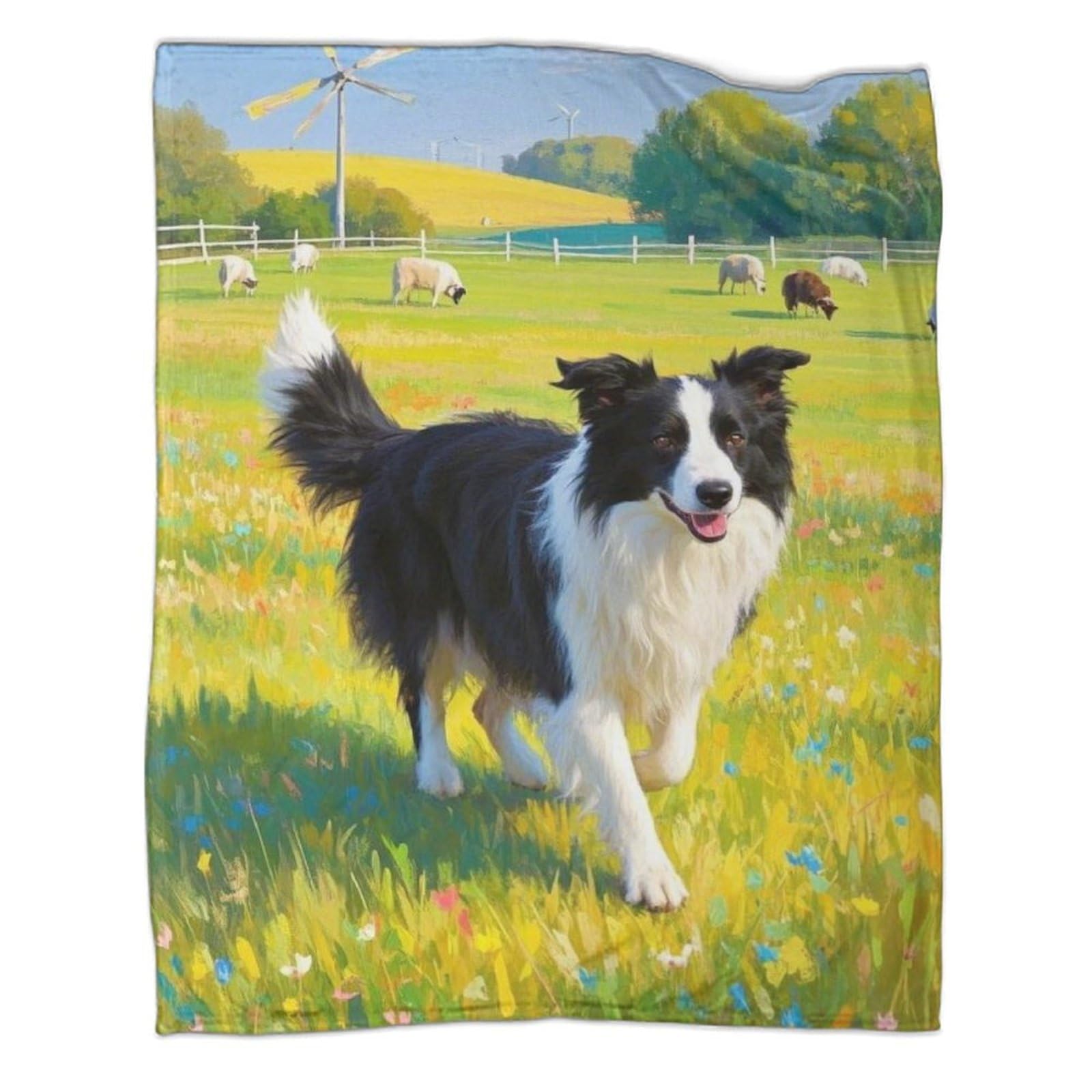 Vgdkaobm Style-5 Border Collie Ultra-Soft Micro Fleece Blanket | Digitally Printed | Christmas/Birthday Gift 50X60inch(127X152cm)