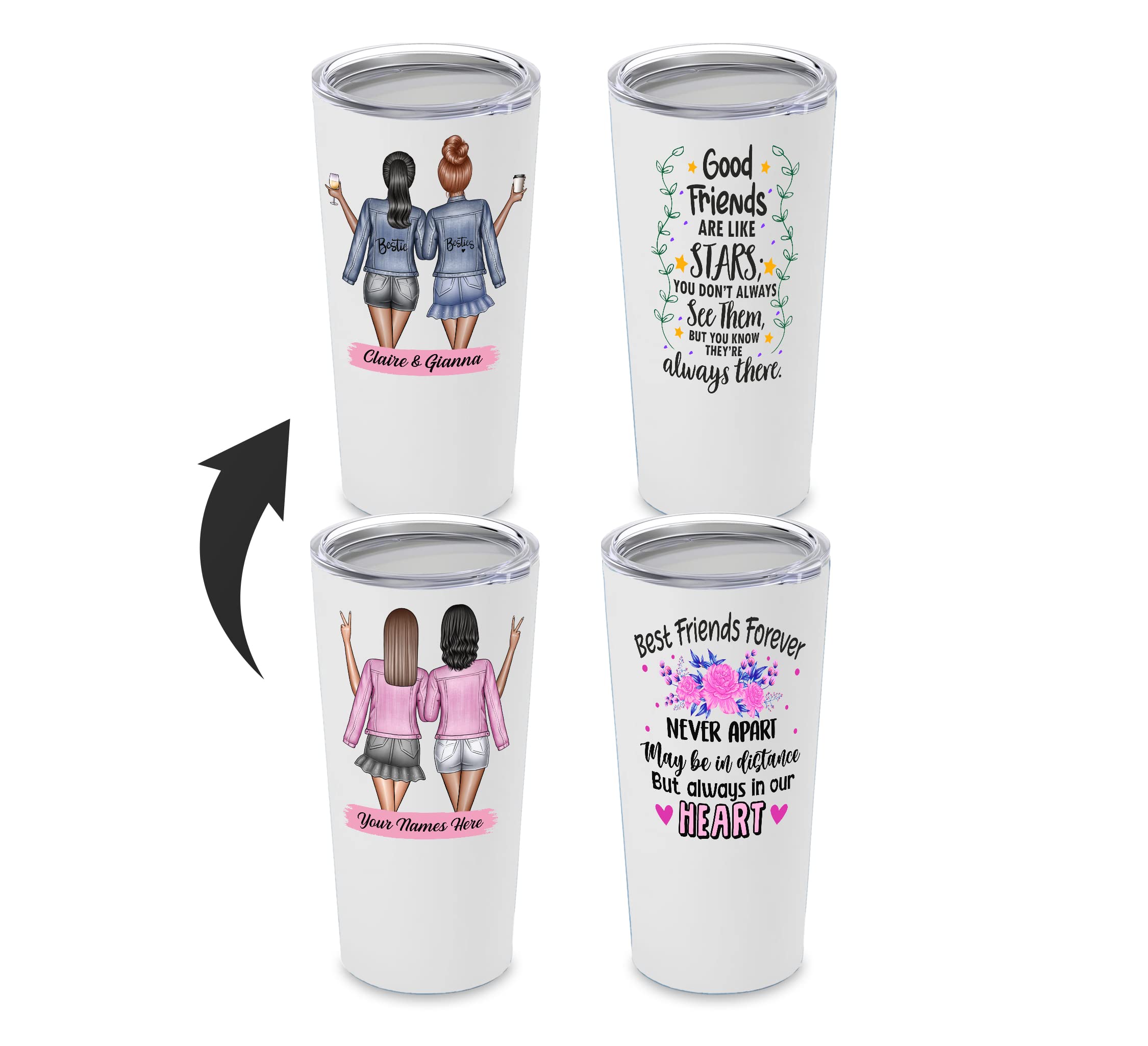 Amazon.com | Custom Best Friend Tumbler Besties Mugs ...