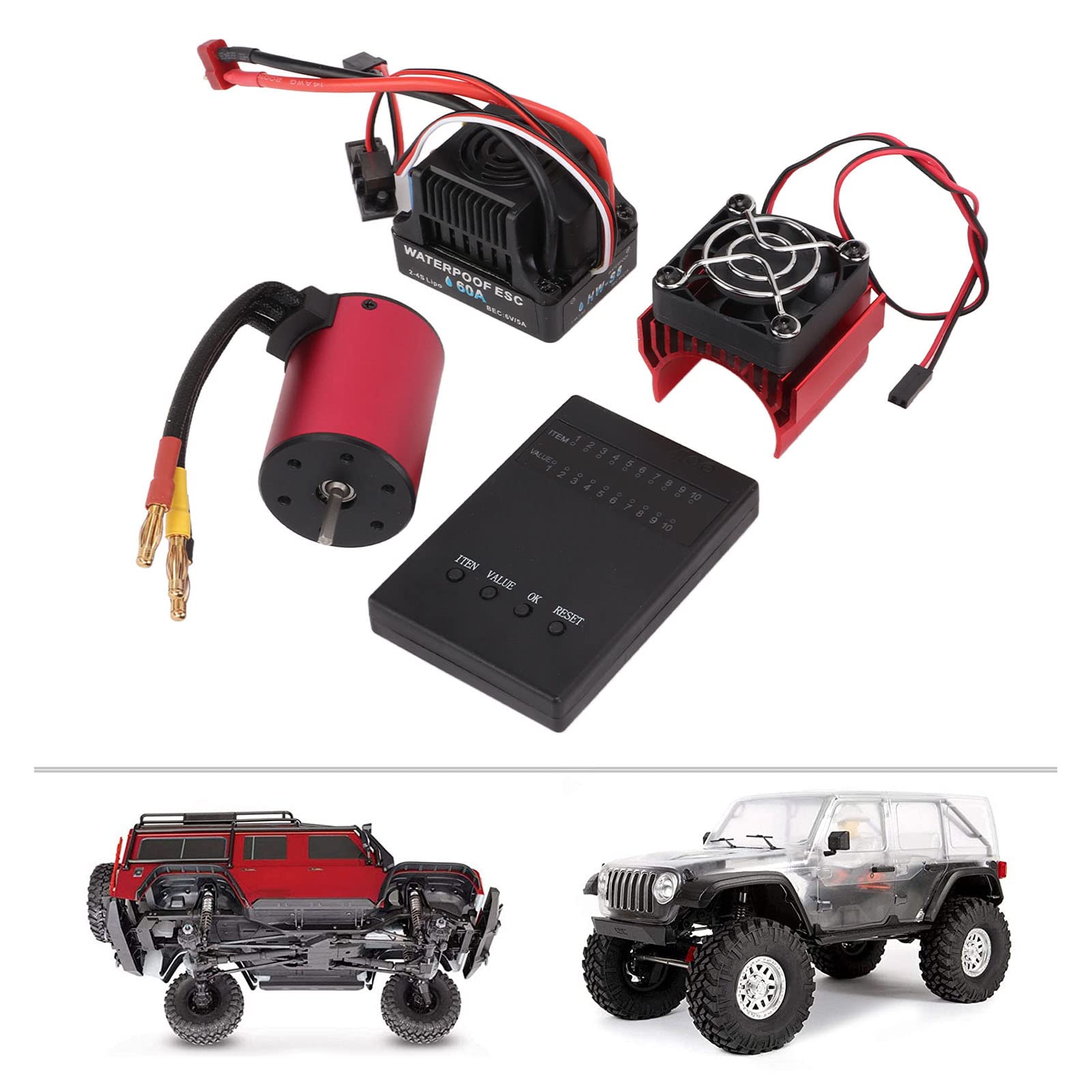 Bezszczotkowy Silnik RC 5200KV z Radiatorem | Konstrukcja o wysokim momencie obrotowym, wodoodporna konstrukcja, kompatybilność z samochodami RC w skali 1/10