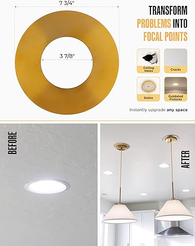 Miniatura 46 de The Can Converter - R56: Kit de conversión de luz empotrada para lámpara de techo, luces colgantes y colgantes, ventilador de techo - Incluye Latón