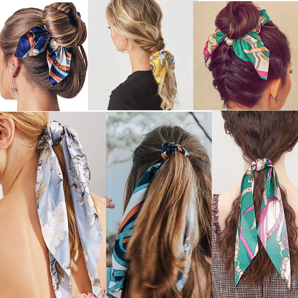 50 sztuk Akcesoria do włosów Kobiety Gumki Scrunchies Elastyczne opaski do włosów Dziewczyny Pałąk Ozdoby Krawaty Gumowe włosy (Kolor: wielokolorowy) (Kwiat zielony)