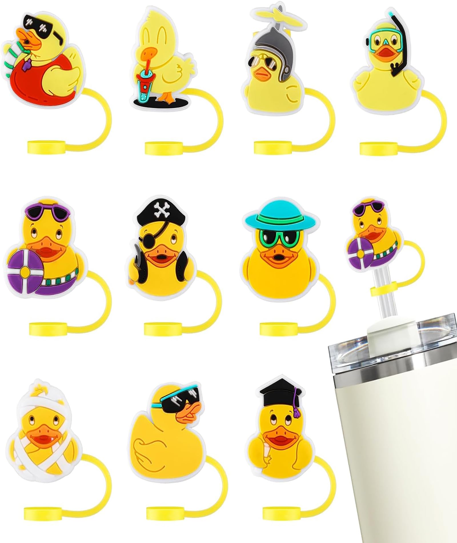 10 PCS Straw Cover Cap for Stanley Cup, Silicone Straw Accessories Compatible for Stanley Tumbler with Handle, Reusable Soft Silicone Duck Straw Tips Lids for Stanley Cup Accessories 10mm Straws (B0DCJ3K4TW) Amazon Price History, Amazon Price Tracker