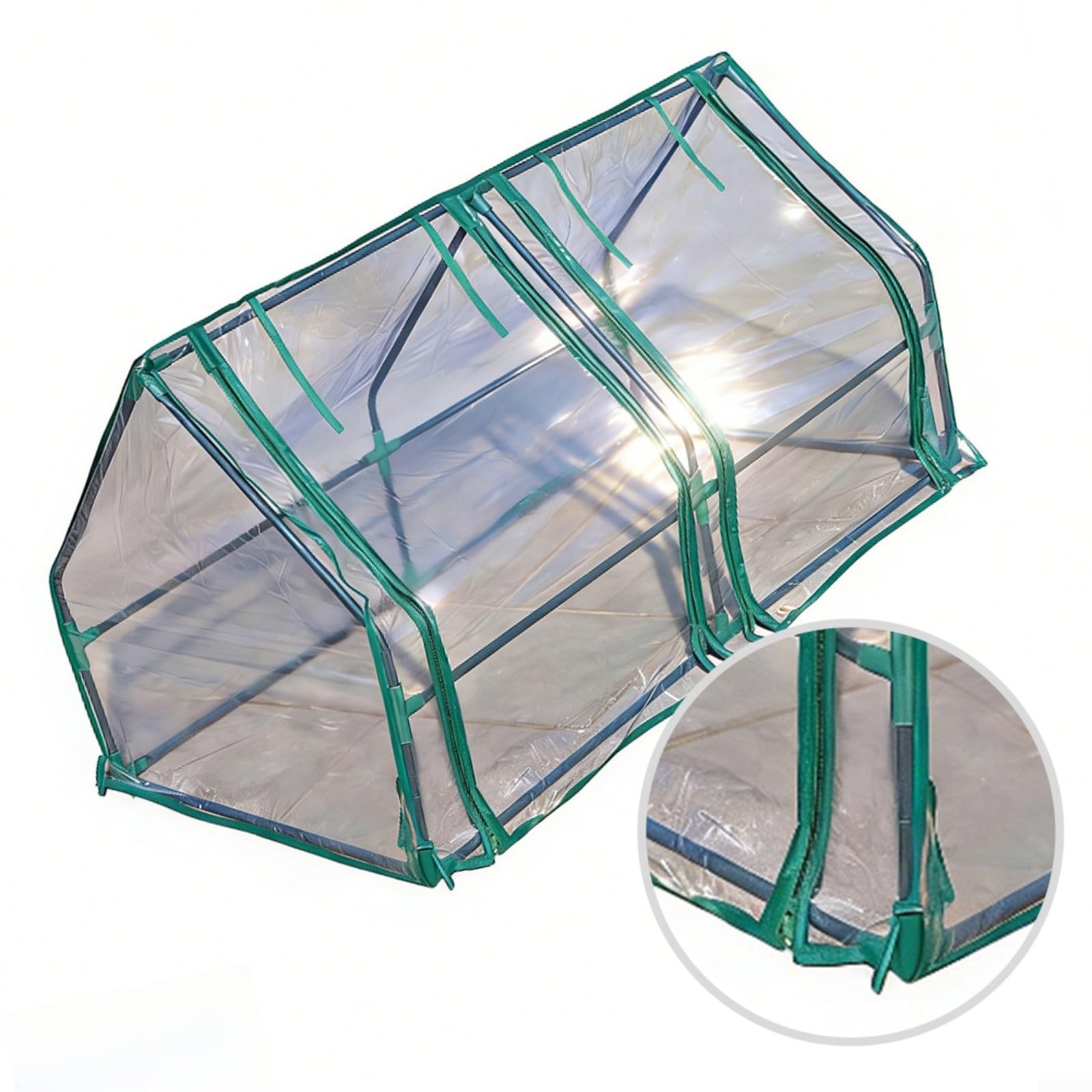 Serre portable en PVC transparent 120 x 60 x 60 cm pour mini abri de plantes pour jardin, terrasse ou culture intérieure