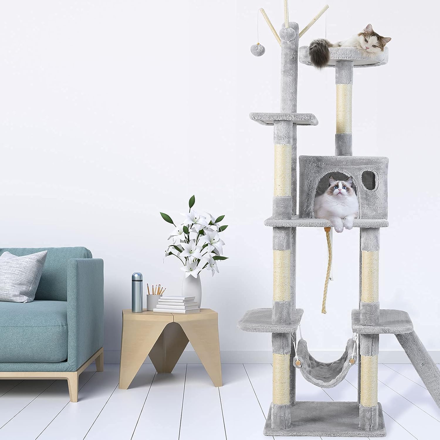 Buy Joyo Cat Tree For Indoor Cats Update 65 5 Multi Level Cat Tower Cat Tree With Hammock Scratching Posts Top Perch Ladder Cat Activity Tree For Kittens Cat Climbing Tower For Cat Play Buy Joyo Cat Tree For Indoor Cats Update 65 5 Multi Level Cat Tower Cat Tree With Hammock Scratching Posts Top Perch Ladder Cat Activity Tree For Kittens Cat Climbing Tower For Cat Play