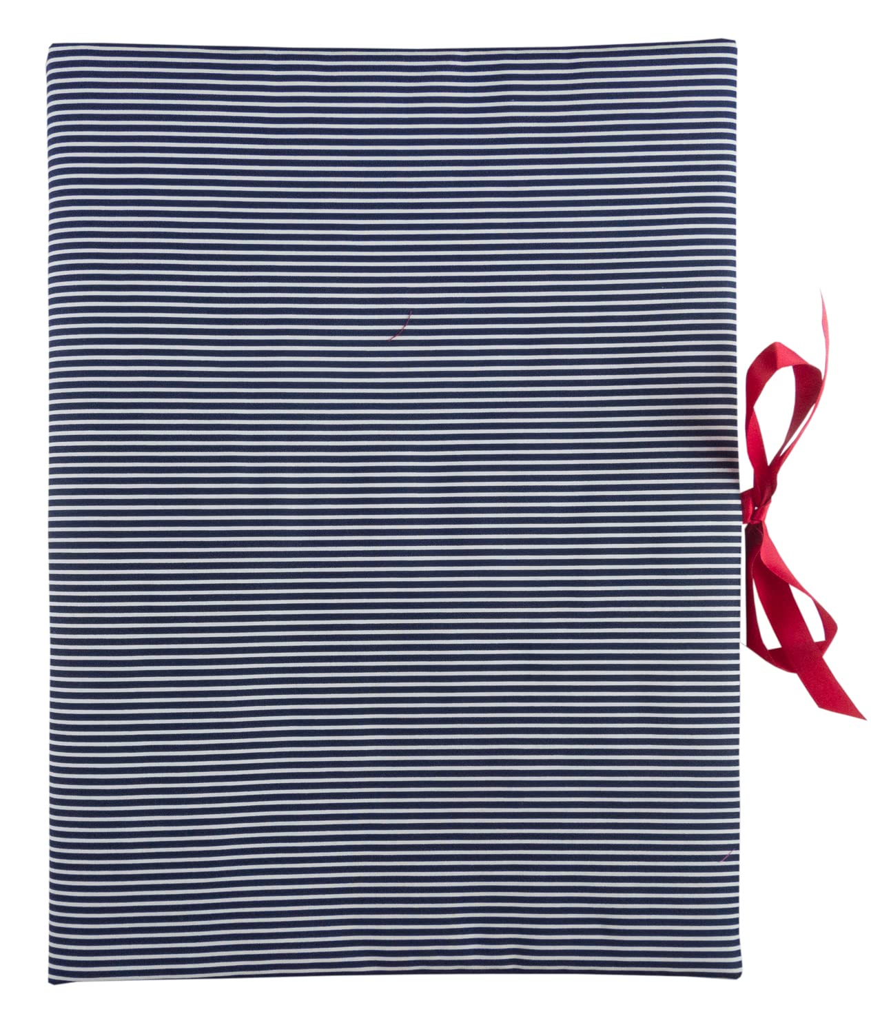 bettina bruder - Sammelmappe DIN A3 - innen 30 Sichthüllen - Streifen blau weiß quer bordeaux rot- innen uni blau