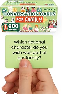 600 Conversation Cards for Families – Fun Family Game for Kids and Adults During Game Night, Family Dinner, or Road Trips – Five Get to Know You Question Categories on 2.5" x 1.75" Cards