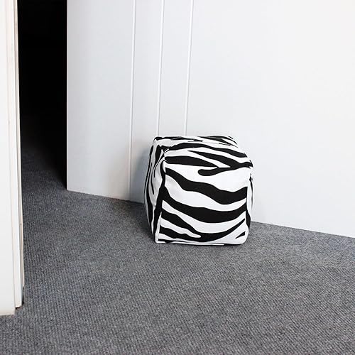 Vista 118 de Tope de puerta decorativo con peso, tope de puerta de tela con asa, cubo cuadrado resistente, protectores de pared para el hogar, oficina, A