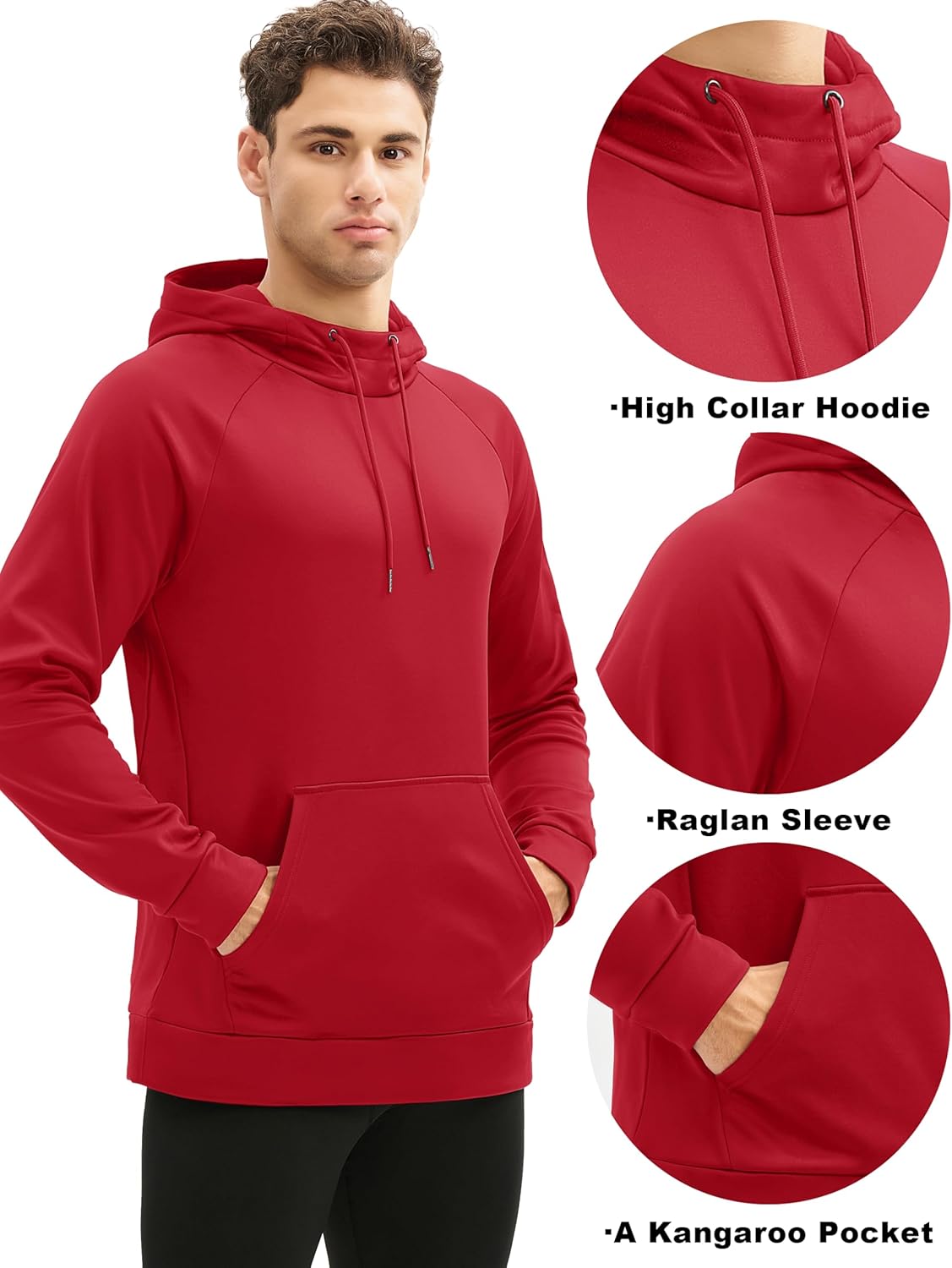 MAGCOMSEN Mens Hoodies Fleece Lined Casual Athletic Sweatshirts Pullover with Kangaroo Pocket - Image 6