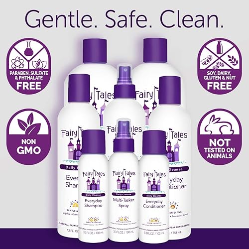 Miniatura 5 de Fairy Tales Daily Cleanse Everyday Kids - Juego de champú + acondicionador - Suave definición natural, sin enredos, fórmula hidratante e hidratante,
