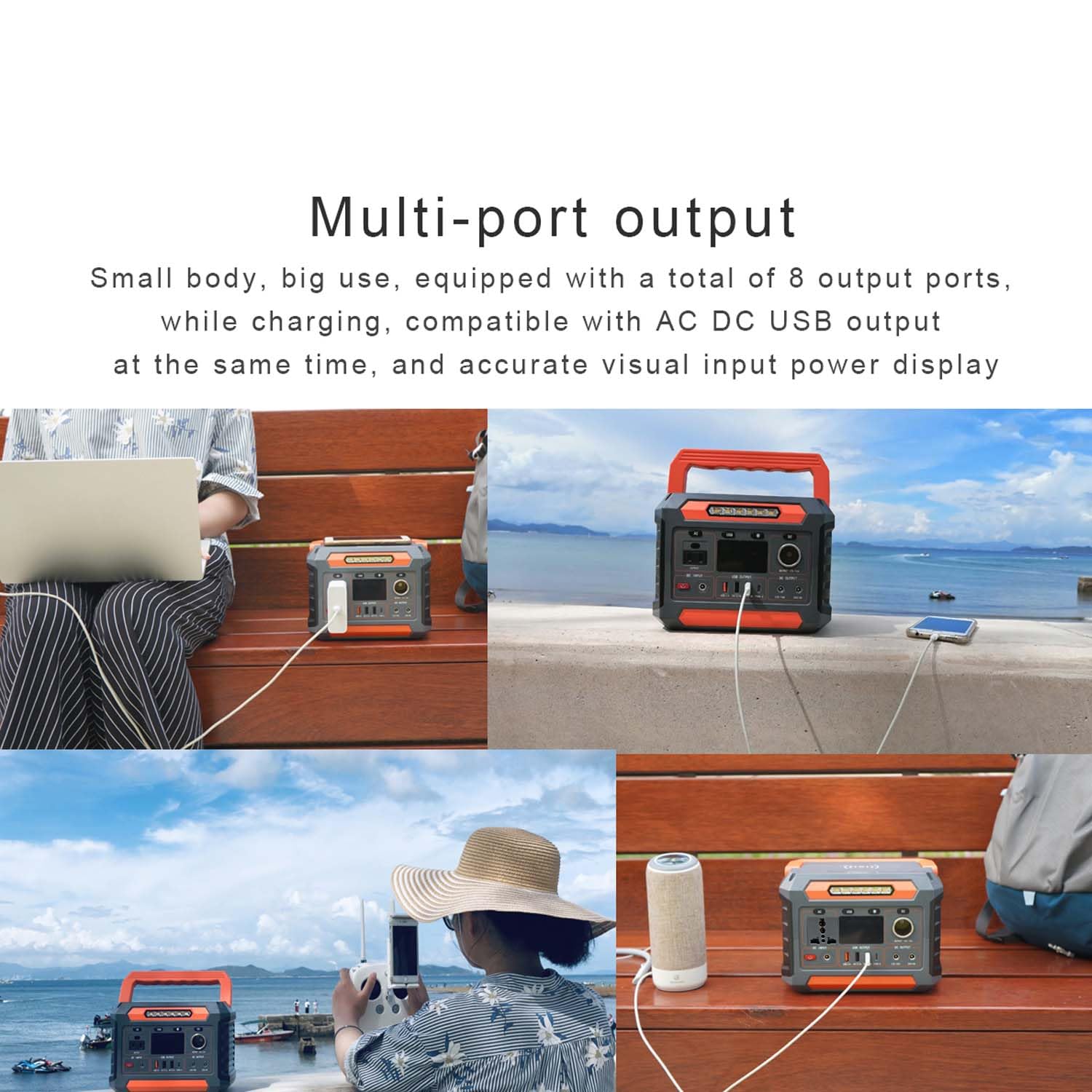 Centrale Électrique Portable 288WH, Générateur Solaire 300W avec Onde Sinusoïdale Pure Batterie De Production D'électricité d'urgence pour Le Camping, Les Voyages