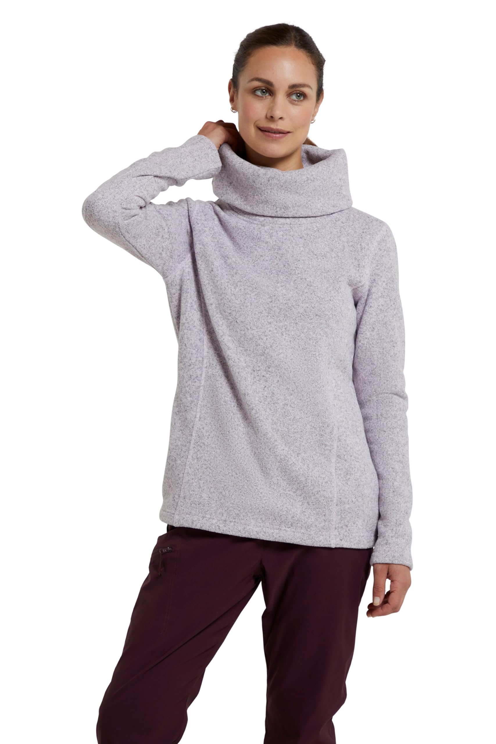 Idris Womens Cowl Neck Fleece - Purple