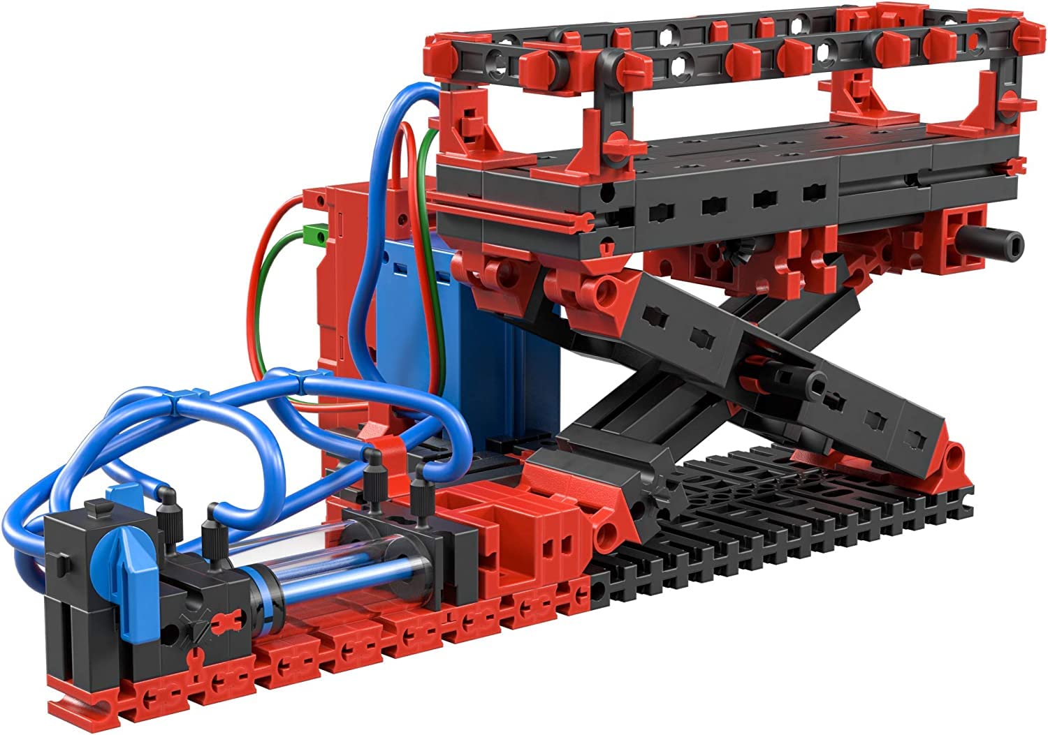 fischertechnik 559876 PROFI Strong Pneumatics – Bausatz für Kinder ab 9 Jahren, pneumatisch betriebenes Konstruktionsspielzeug mit Traktor und 5 weiteren Modellen
