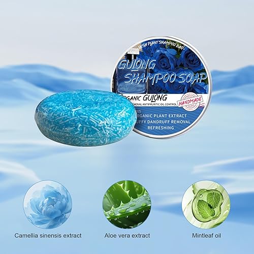 Miniatura 5 de Cologne - Barra de champú, paquete de 2 barras de champú sólido para hombres, limpieza profunda y nutritiva raíces del cabello, eliminación de caspa