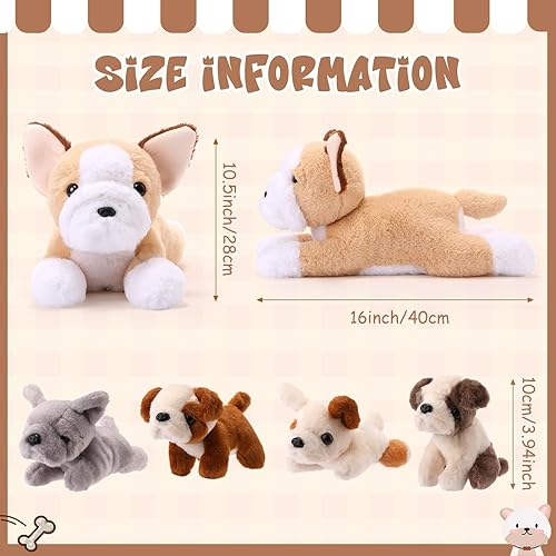 Miniatura 2 de Skylety 5 piezas de animales de peluche para perros con bebés en el interior, 1 mamá grande con 4 mini juguetes suaves para niños, fiesta de