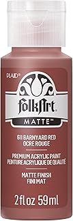 FolkArt Acrylic Paint in Assorted Colors (2 oz), 611, Barnyard Red