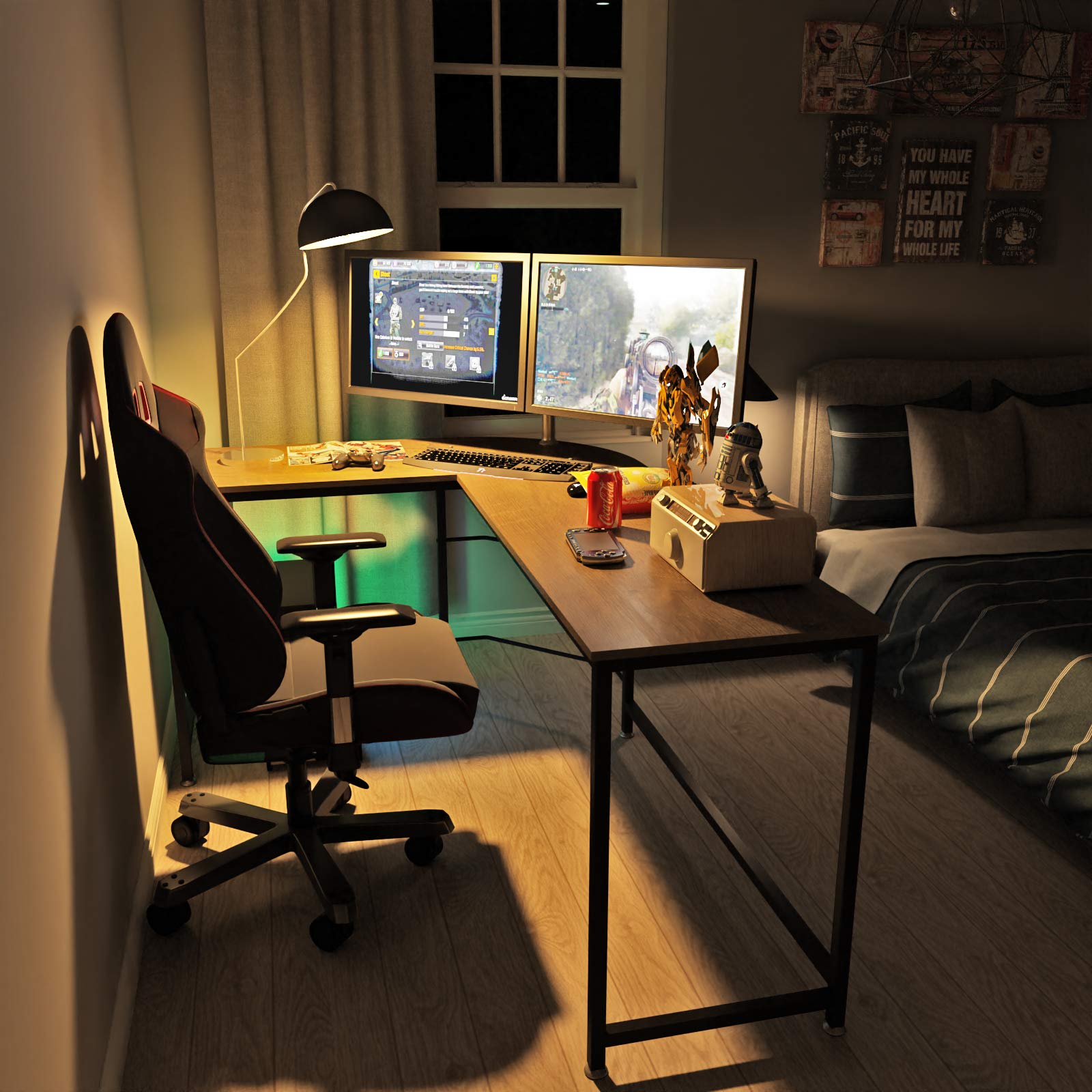 Weehom Reversible L Shaped Desk Corner Computer Desks for Home Office