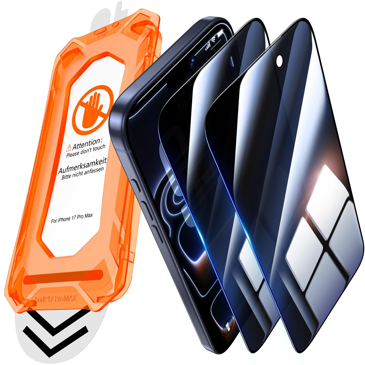 UniqueMe per iPhone 17 Pro Max Privacy Pellicola Protettiva - Vetro Temperato Privacy per iPhone 17 Pro Max, Anti Spia, Installazione Automatica, [Protezione Completa del Display], 2 Pezzi