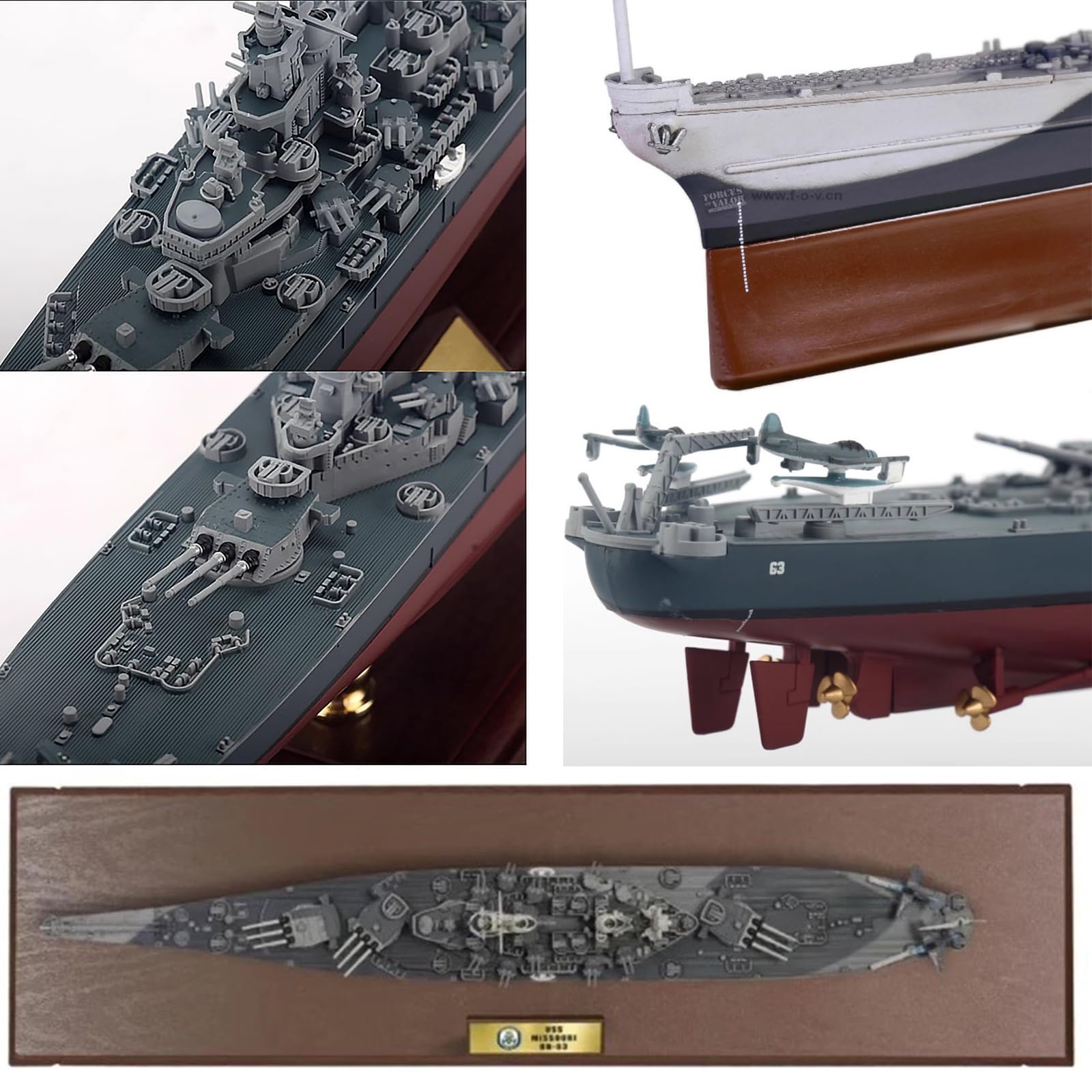 1:700 USS Missouri Schlachtschiffmodell, statisch fertiges Simulationskriegsschiff aus Legierung, klebstofffreie Farbtrennung, fertiges Geschenk, Ornamente, Sammlungsgeschenke for Enthusiasten