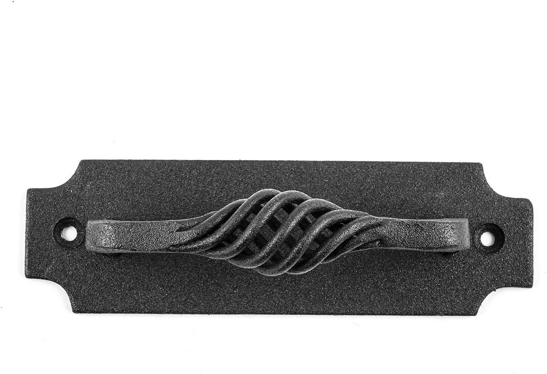 Renovators Supply Manufacturing Kitchen Cabinet Handles 5-1/4 in. Black Wrought Iron Birdcage Design Cabinet Pulls with Mounting Hardware Pack of 6