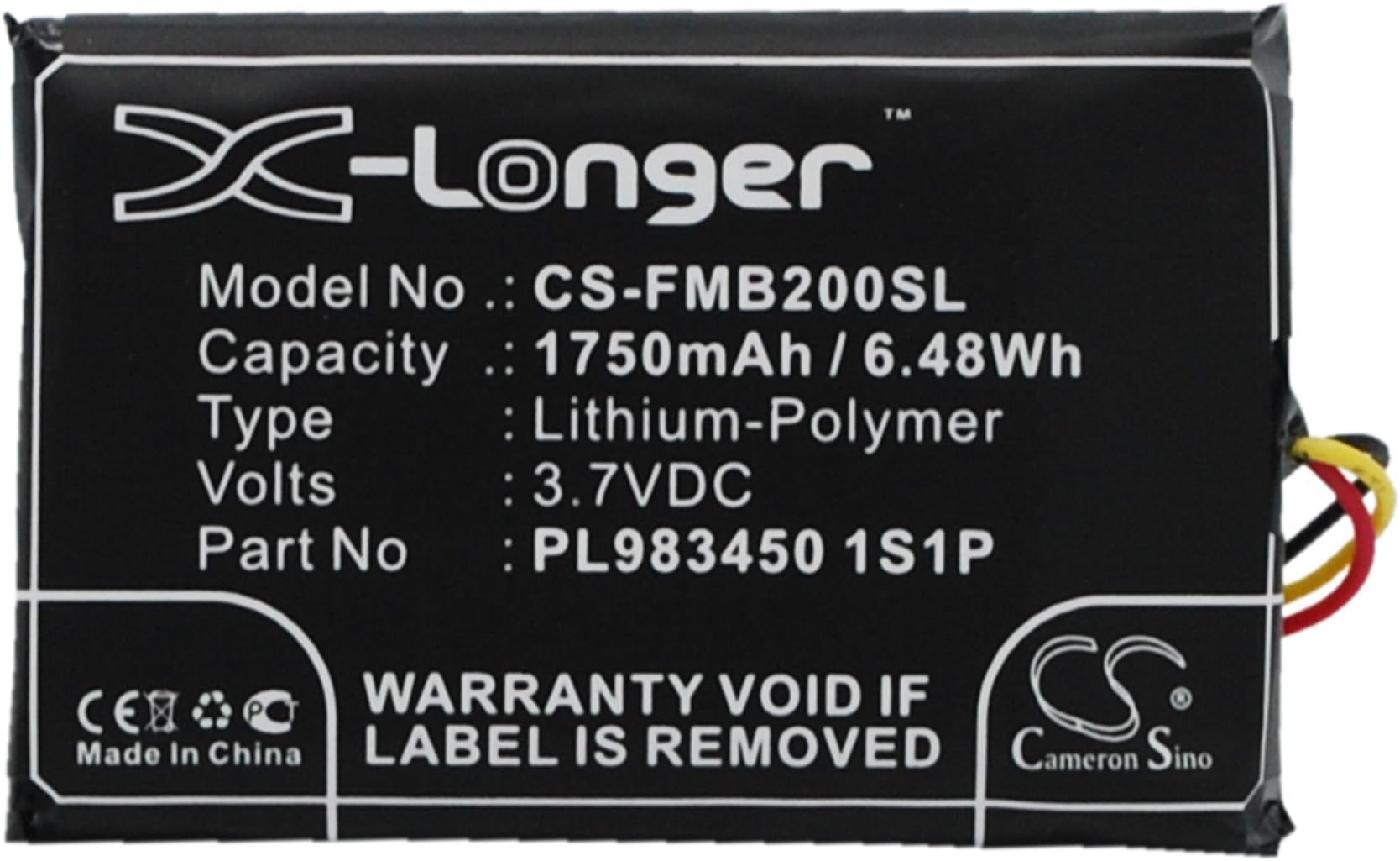 3.7V High-performance Replacement Battery for Falcom Mambo 2 with PL983450 1S1P/1750mAh