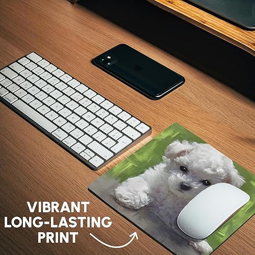 Miniatura 6 de 3dRose LLC - Alfombrilla de mouse de 8 x 8 x 0.25 pulgadas, Bichon Frise Puppy (mp_5323_1)