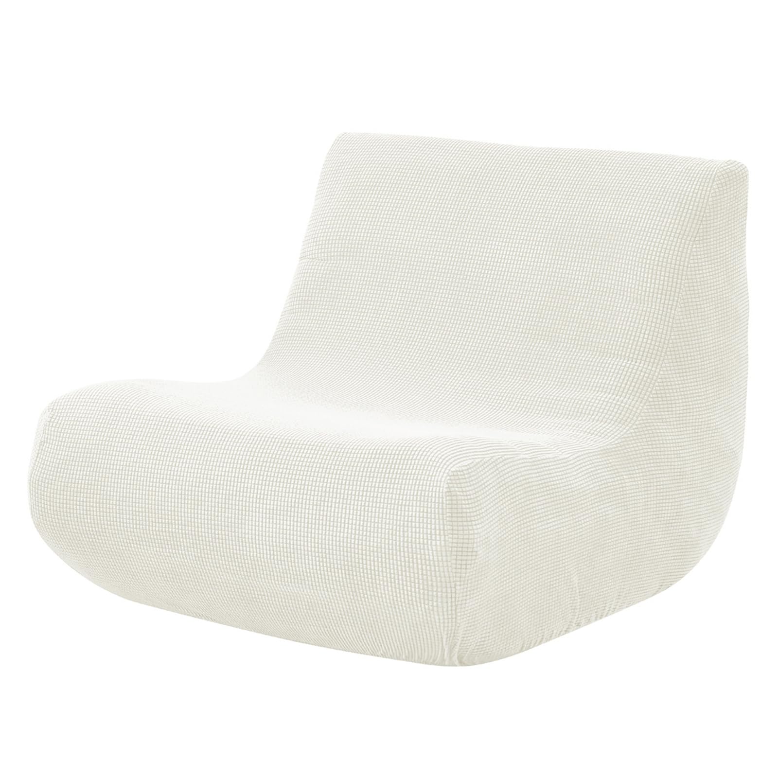 Surwin Armless Sofa Cover 1 Seater, Lazy Floor Sofa Cover Stretch Armless Chair Slipcover Lazy Floor Sofa Couch Cover Folding Sofa Bed Cover Non-Armrest Furniture Protector (23#White)