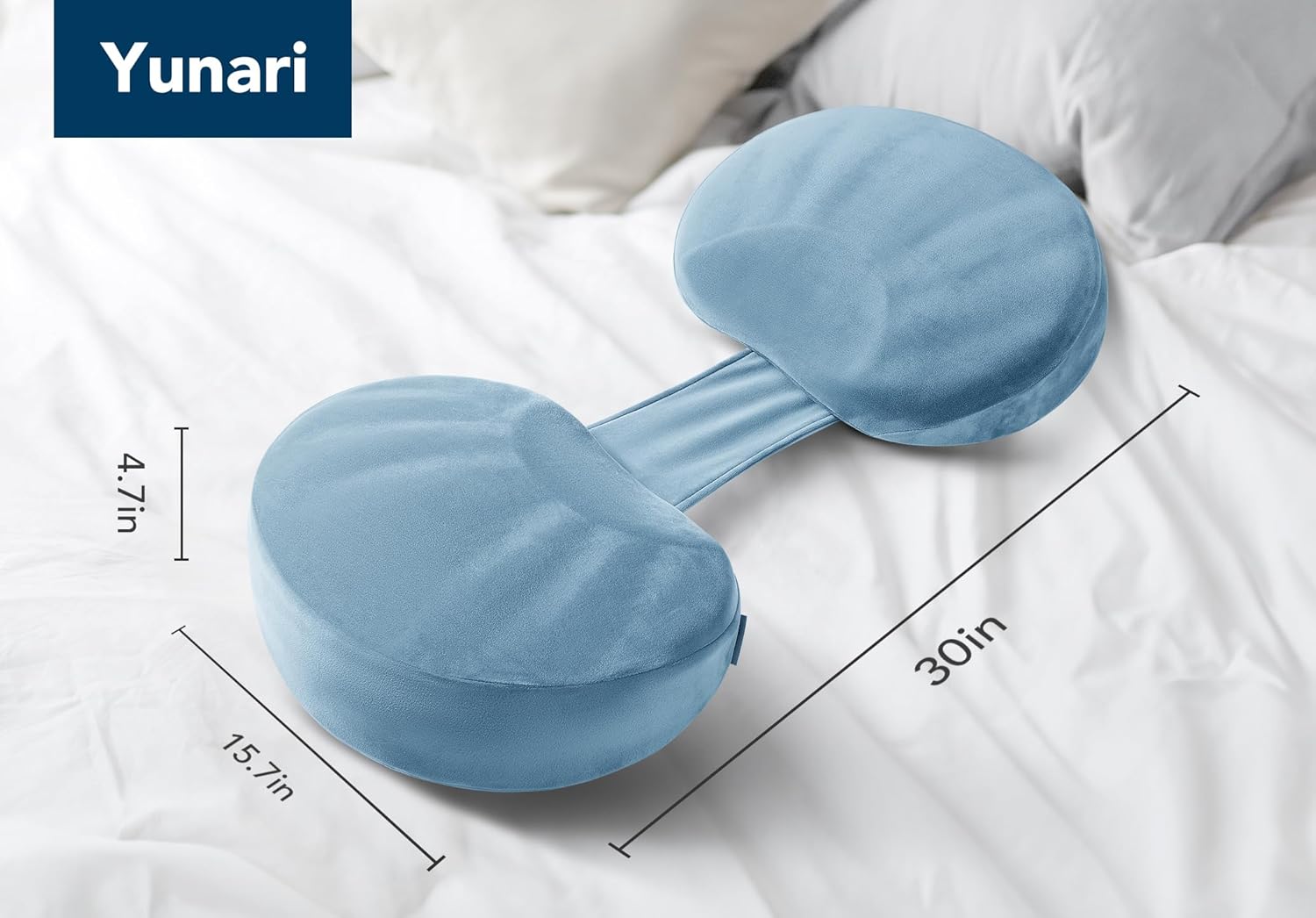 Pregnancy Pillow for Sleeping Memory Foam Maternity Pillow for Side Sleepers, Adjustable Organic Cotton Travel Wedge Pillow Support for Back, Belly, and HIPS for Pregnant Women, Navy Blue