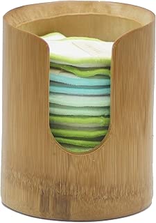 TANUMI Makeup Remover Pads Container - Natural Shape Organic Wild Bamboo | Premium Quality Holder & Storage for Cotton Ball, Pad, Rounds | Zero Waste Bathroom Organizer 4.5 x 4.5 x 5 Inch (1 Pack) - coolthings.us