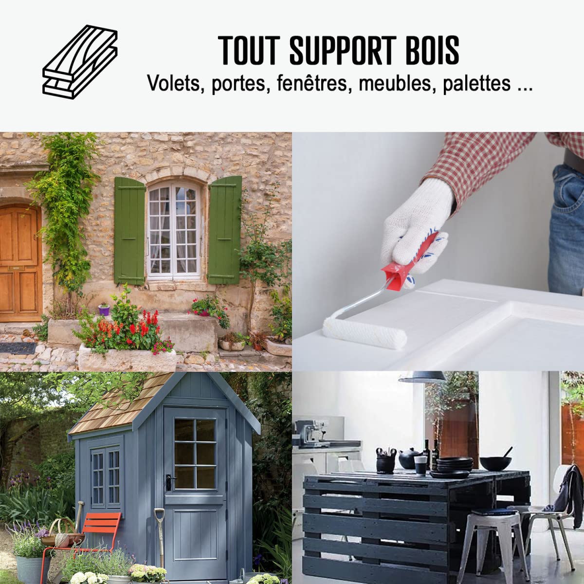 ARCANE INDUSTRIES Peinture Bois extérieur, Peinture portails, bardage, abri et mobilier de Jardin... : Arcalaque 201-2.5 L Telegris 4 - RAL 7047
