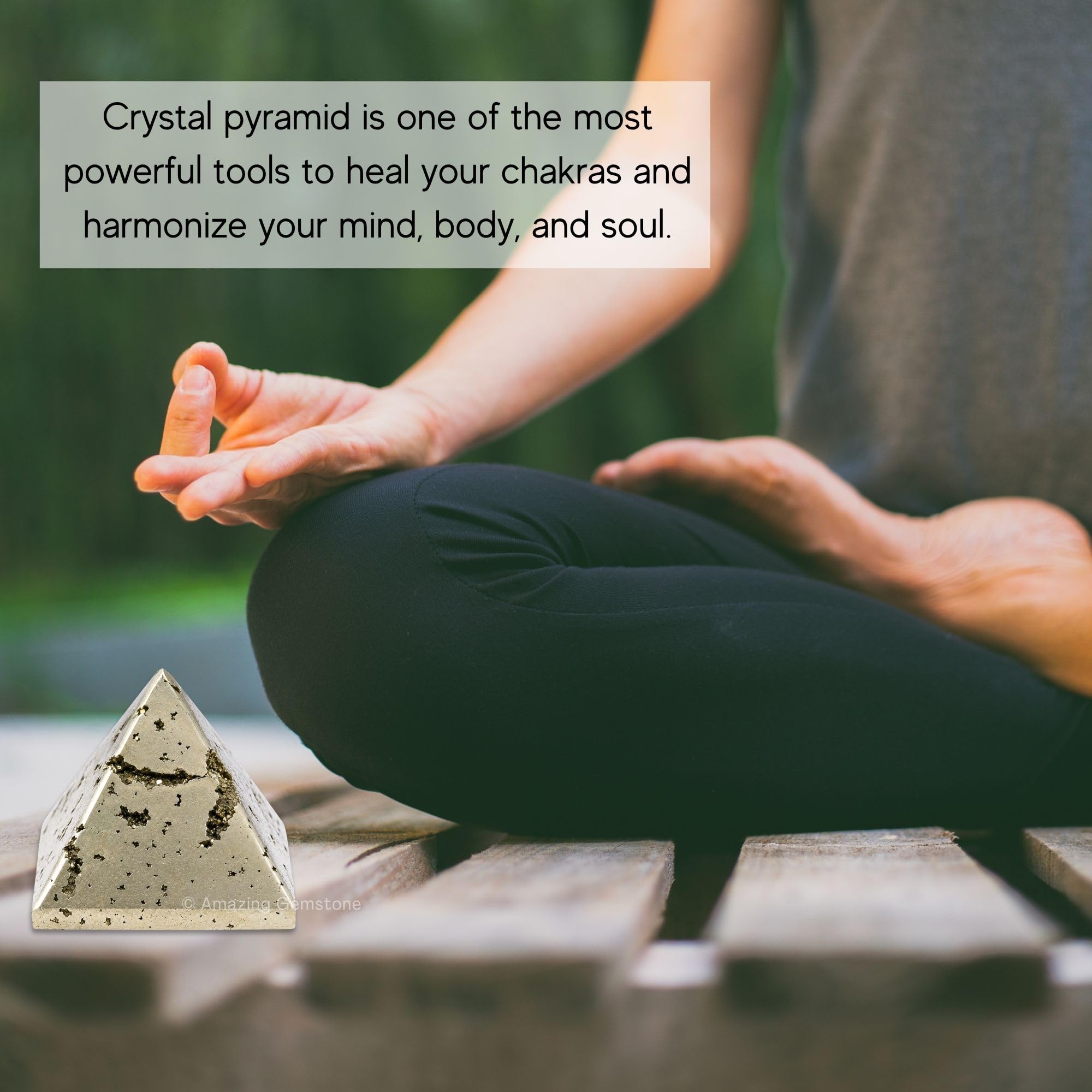 Amazing Gemstone Piramide grezza in cristallo curativo, 5,1 cm, grande piramide di pietra naturale per meditazione, Reiki, bilanciamento dei chakra e griglia piramidi di cristallo