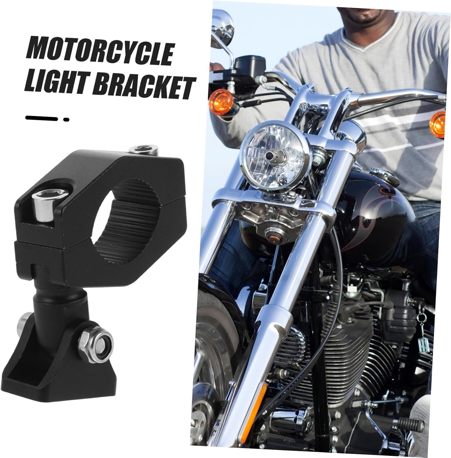 Motorbike Fork Mount Bracket Aluminum Alloy Spotlight Holder Secure for Headlight Installation