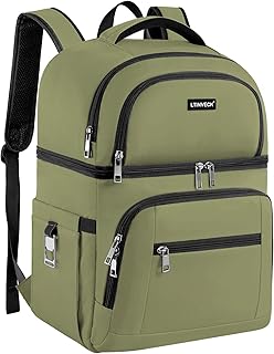 Cooler Backpack,Insulated Backpack Cooler Leakproof Double Deck Cooler Bag for Men Women RFID Lunch Backpack