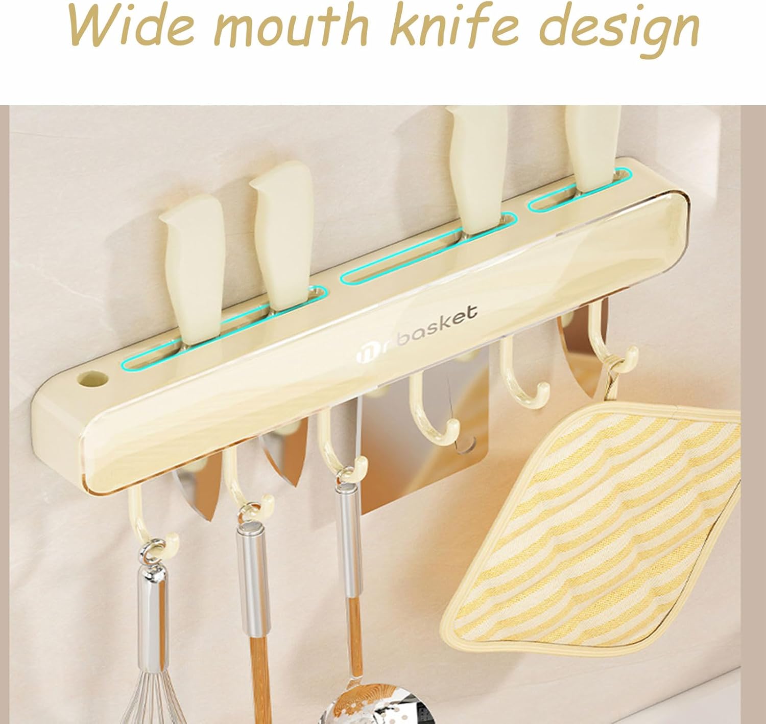 Kitchen Utensil Rack,Hanging Pot Rack Hanger,Wall Hooks Rack Kitchen Rail,Organization and Storage Holder with Hooks,Cabinet Hook for Kitchen,Bathroom,Bedroom,Grey