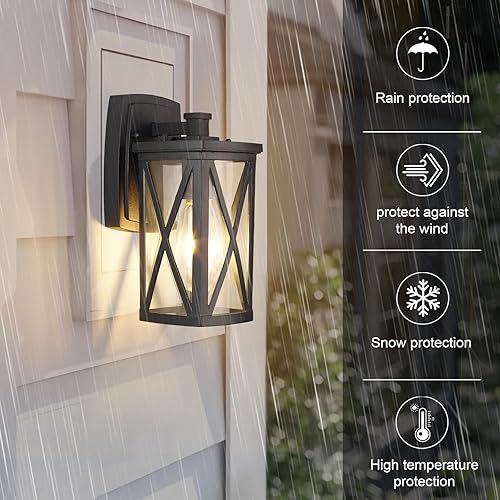 Miniatura 4 de Lámparas para exteriores, montaje en pared, aplique de pared exterior, luces de porche, impermeables, para exteriores, lámpara de pared negra