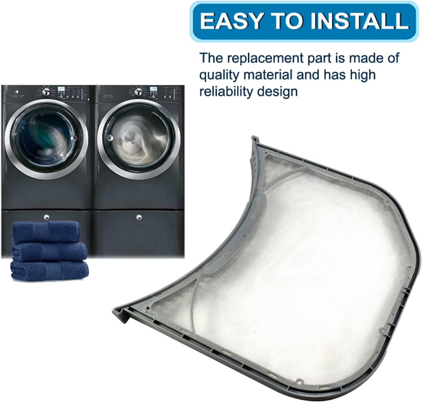 HQRP Dryer Lint Filter Assembly Replacement for LG ADQ56656401 compatible with LG Electronics and Kenmore Elite Cloth Dryers