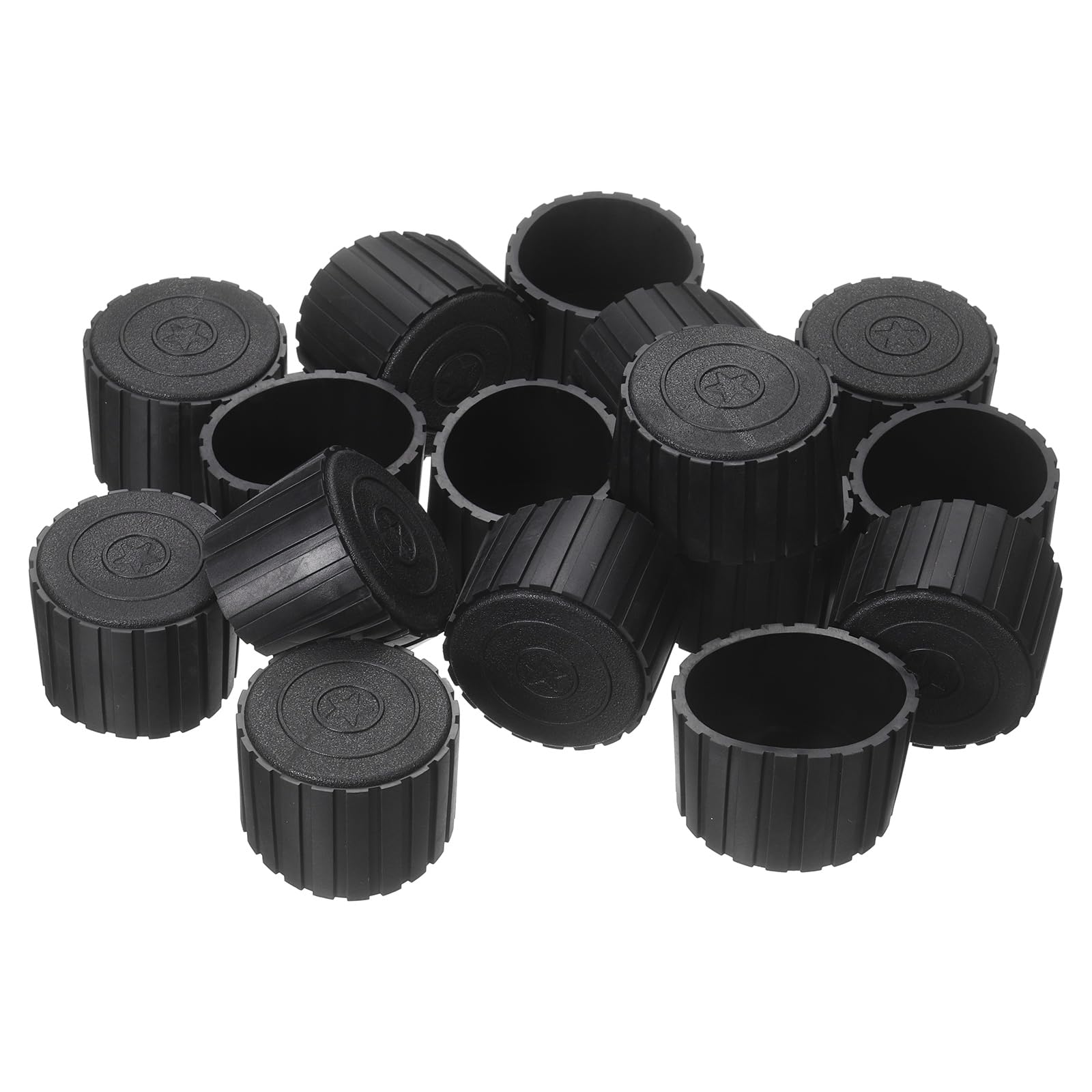 uxcell 16 tappi per gambe di sedie, 4,5 cm, in PVC, antiscivolo, rotondi, per mobili, colore nero