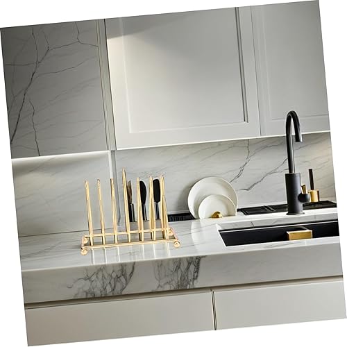 Miniatura 4 de DOITOOL Soporte para tapa para escurridor de platos, hierro dorado, 20 pulgadas